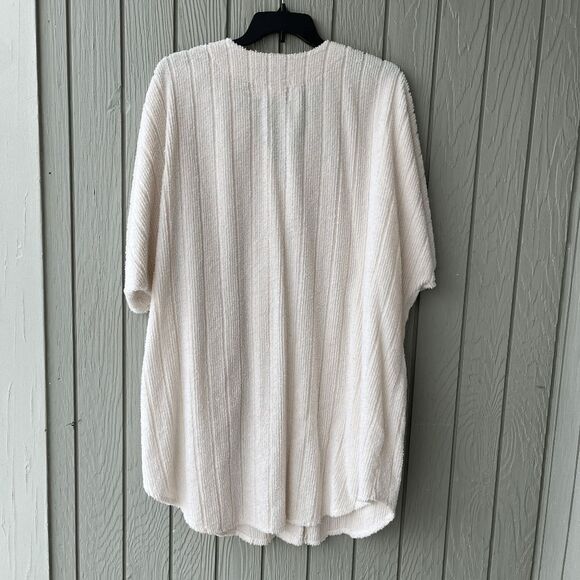 VTG Herbercraft Chenille Housecoat Robe 2X Textured Ivory Oversized Cozycore - Picture 3 of 12